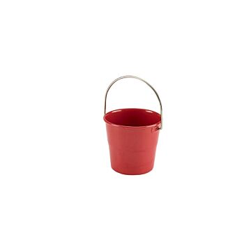 RVS miniatuur emmer rood 4,5 cm