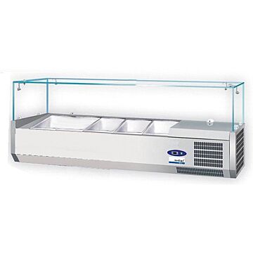 Opzetkoelvitrine Nordcap 40L, 3x1/3GN en 1x1/2GN, 120(B) X 23(H) X 40(D), 230V/112W