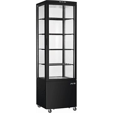 Koelvitrine Saro, 3 roosters, zwart, 235L, 44(b)x113(h)x41(d), 230V/250W