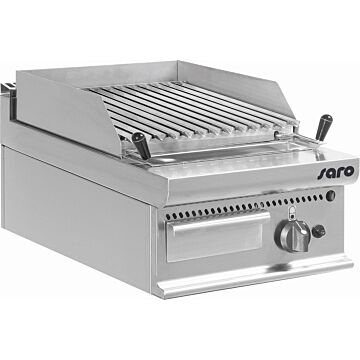 Lavasteengrill Saro gas, RVS, PO, tafelmodel, 40(b)x27(h)x70(d), 8kW