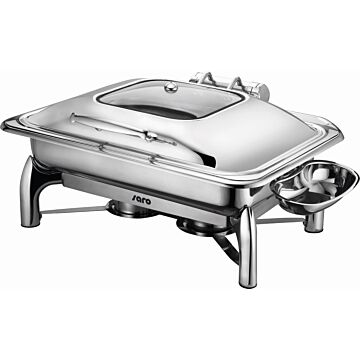 Chafing Dish Saro, model RAINER, RVS, 1/1 GN, zelfsluitende deksel, compleet