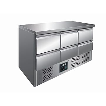 Koelwerkbank Saro, 6 lades 1/2GN, 137(B)x87(H)x70(D), 230V/235W