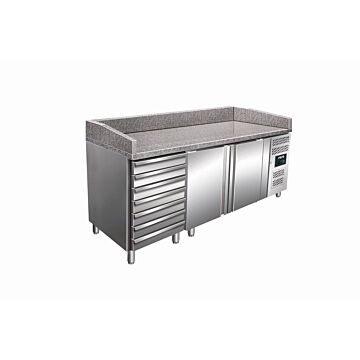 Pizzawerkbank Saro, 2 deurs 7 lades, 203(B)x103(H)x80(D), 230V/350W