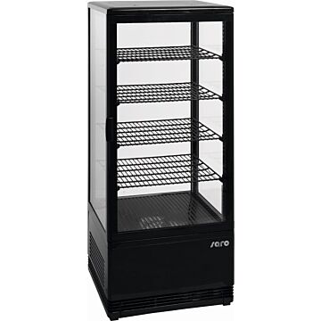 Koelvitrine Saro, 4 roosters, zwart, 98L, 43(b)x111(h)x38(d), 230V/180W