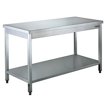 RVS Werktafel Saro, zelfmontage, met onderblad, 100(B)x60(D)x85(H)cm