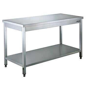 RVS Werktafel Saro, met onderblad, 100(B)x70(D)x85(H)cm