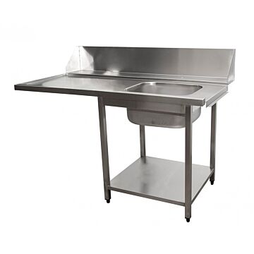 Saro aanvoertafel voor vaatwasser rechts, 1 bak, 160(B)x70(D)x90(H)cm