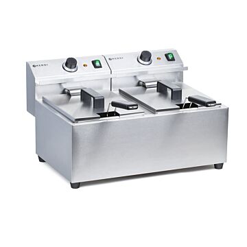 Hendi Friteuse Mastercook - 2 x 8 L, RVS, 45,5(b)x60,5(d)x34,5(h)cm, 207307