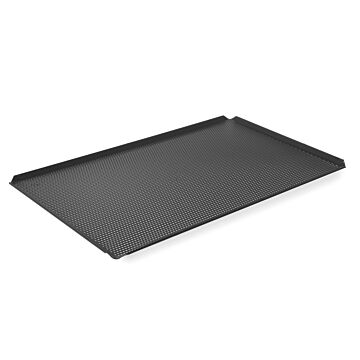 Hendi Tray geperforeerd GN 1/1 -  met 4 randen, Aluminium, Zwart, 32,5(b)x53(d)x1(h)cm, 808405