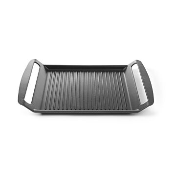 Hendi Grillplaat voor inductiekookplaten, Aluminium, Zwart, 26(b)x39(d)x3,5(h)cm, 629130