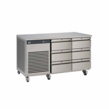 EcoPro G2 1/2 koelwerkbank met lades, rvs 304 uitwendig & alu inwendig, 141,5(b)x70(d)x86,5(h)cm, 230V/275W