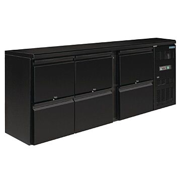 Koelwerkbank Polar, zwart, 6 lades, 201(b)x86(h)x52(d), 230V