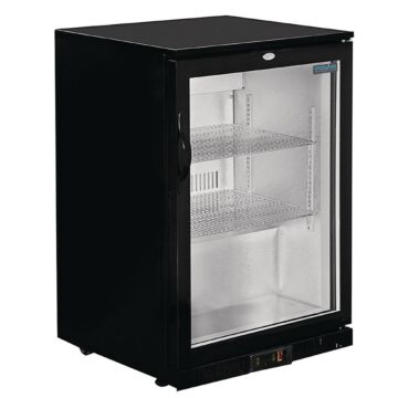 Polar G-serie laag model gekoelde bardisplay met klapdeur zwart 128L, 85(h) x 60(b) x 52(d)cm, 230V/180