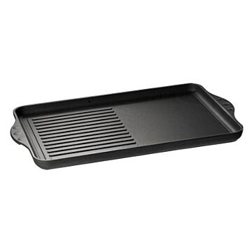 Eurolux Premium Grillplaat 43 x 28 x 2,5 cm, half geribbeld