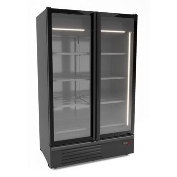 VRIESKAST 2 GLASDEUREN ZWART 1230L