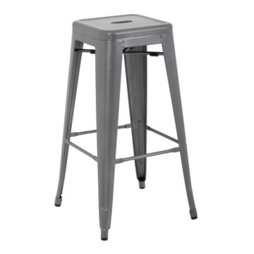 Bolero Bistro stalen barkruk grijs (4 stuks)