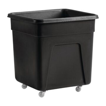 Zwarte polyethyleen trolley groot