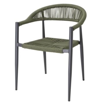 Bolero Eden PE gevlochten rattan outdoor armstoelen groen (4 stuks)