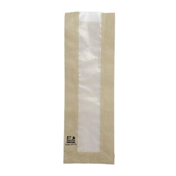 Fiesta Composteerbare Baguettezakken met Glasine Venster 300x100x60mm (1000 stuks)