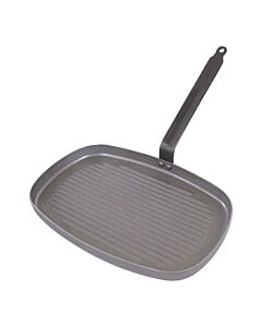 Grillpan met steel, 38X26cm, De Buyer