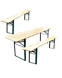 Opklapbare biertafel met banken 220(L)cm
