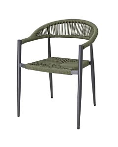 Bolero Eden PE gevlochten rattan outdoor armstoelen groen (4 stuks)