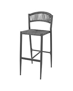 Bolero Eden PE gevlochten rattan outdoor barkrukken antraciet (2 stuks)