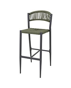 Bolero Eden PE gevlochten rattan outdoor barkrukken groen (2 stuks)