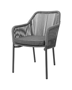 Bolero Bay PE gevlochten rattan outdoor armstoelen antraciet (2 stuks)