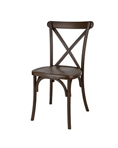 Bolero Manhattan Cross-Back Harsstoelen Donker Hout Effect (Set Van 4)