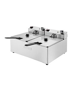 Buffalo Dubbele Tank Dubbele Mand 2X5Ltr Countertop Friteuse 2X2.8Kw