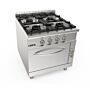 SARO Gasfornuis + elektrische oven 4 pits LQ - model LQ / CUG4NE, 423-8025