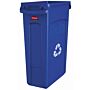 Slim Jim met luchtsleuven 87 ltr, Rubbermaid, model: VB 186383, blauw, recyclingsymbool