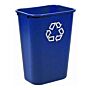 Rechthoekige afvalbak 39 ltr, Rubbermaid, model: VB 002957, blauw, recyclingsymbool