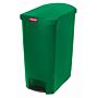 Slim Jim Step On container End Step kunststof 90 ltr, Rubbermaid, model: VB 224337, groen