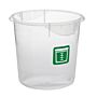 Ronde voedselcontainer 3,8 ltr Fruit/Salades, Rubbermaid, model: VB 232523, 12 stuks per verpakking, transparant, groen