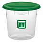 Ronde voedselcontainer 3,8 ltr Fruit/Salades, Rubbermaid, model: VB 232523, 12 stuks per verpakking, transparant, groen