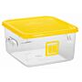 Vierkante container 3,8 liter, Rubbermaid, model: VB 232158, 12 stuks per verpakking, transparant, geel