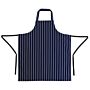 Schort Whites Chefs Clothing, halterschort, blauw/wit, lang, zonder zak, poly/ktn, 97x71cm
