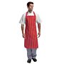 Schort Whites Chefs Clothing, halterschort, rood/wit, lang, zonder zak, poly/ktn, 97x71cm