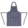 Schort Whites Chefs Clothing, halterschort, blauw/wit, lang, met zak, poly/ktn, 97x71cm