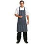 Schort Whites Chefs Clothing, halterschort, blauw/wit, lang, met zak, poly/ktn, 97x71cm