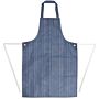 Schort Whites Chefs Clothing, keuken, blauw/wit, lang, zonder zak, nylon, 102x71cm