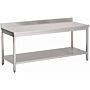 RVS Werktafel Gastro M, onderblad, achteropstand, 70(b)x70(d)x85(h)cm