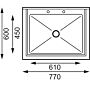 Spoelbak Vogue, RVS, diep, 1 spoelbak, 77(B)x60(D)x90(H)cm