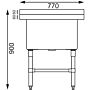 Spoelbak Vogue, RVS, diep, 1 spoelbak, 77(B)x60(D)x90(H)cm