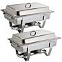 Chafing Dish Olympia, RVS, 1/1GN, 9L, 63,5(b)x31,8(h)x10,2(d)cm, Compleet, 2 stuks