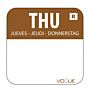 Kleurcode sticker donderdag/bruin Vogue, 1000 stuks
