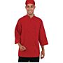 Koksbuis Chef Works, Colour, 3/4 mouw, rood, poly/ktn, unisex, dubbele sluiting, stoffen knopen, 175 g/m2