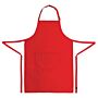 Schort Chef Works, halterschort, rood, kort, met zak, poly/ktn, 86x61cm